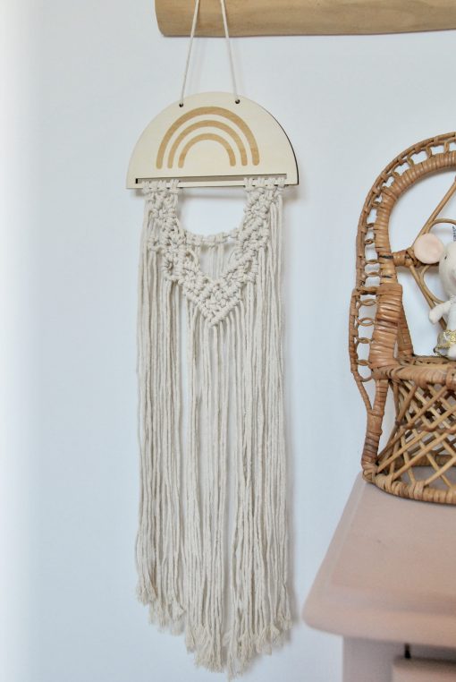 macramé regenboog hanger